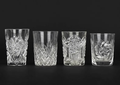 Collection of 55 Brilliant Cut Glass Tumblers