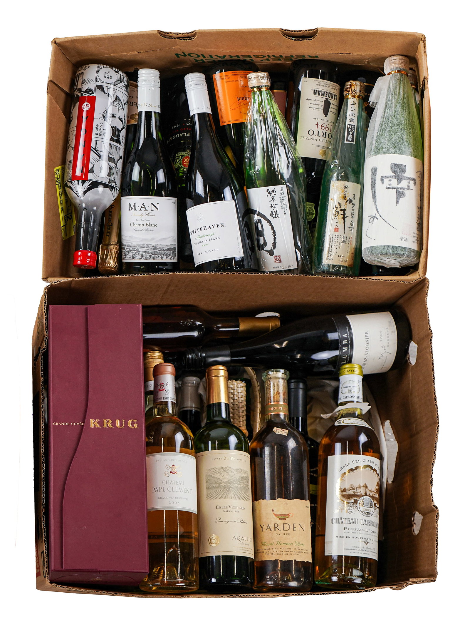 33 Bottles of Various Vintage Wine & Champagne: 33 Bottles of various wine and champagne including 2011 Krug and much more.