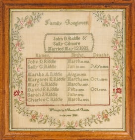 1848 Riddle Family, Bedford, NH Family Record