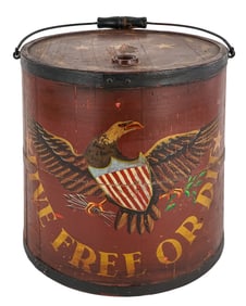 Late 19th c Bucket with Eagle & Motto