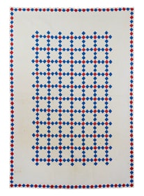 Mid 19th c Red, White, & Blue Quilt