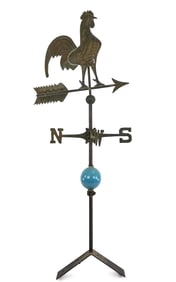 Early 20th c Folk Art Rooster Weathervane