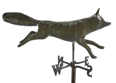Mid 20th c Folk Art Running Fox Weathervane