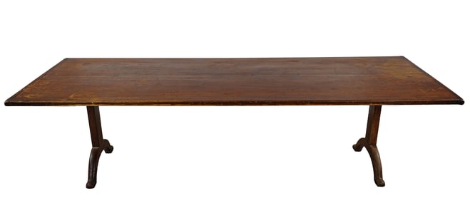 Rare 19th c 8 1/2 FT Shaker Meeting House Table