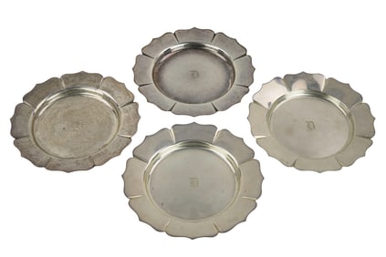 4 Elgin Silversmiths Sterling Bread Plates