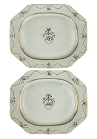 Pair of Chinese Export Porcelain Platters