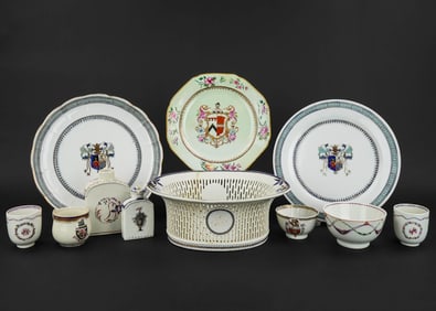 11 pcs. Chinese Export Porcelain incl. Armorial