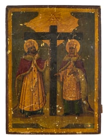 19th c Russian Exaltation of the Cross Icon