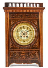 English Parquetry Inlaid Bracket Clock