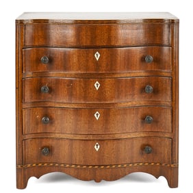English Inlaid Mahogany Miniature Chest of Drawers