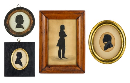 Group of 4 19th c Silhouettes