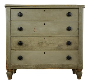 Ca. 1840 Putti Painted 4 drawer Chest
