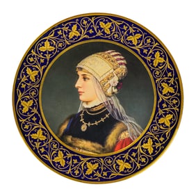 Schutz Celli Hand Painted Female Portrait Plaque