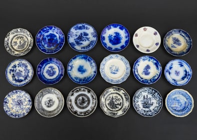 Collection of 42 Transferware Cup Plates