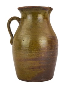 Early 19th c Stoneware Batter Pitcher