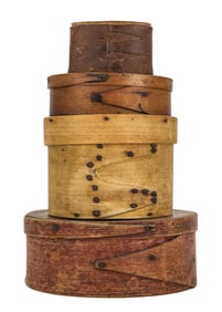 Four 19th c Small Wooden Boxes