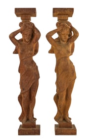 Pair of Albert Whittekind Carved Wooden Figures