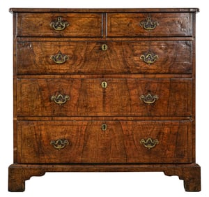 George II Burl Walnut Chest