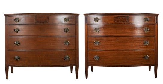Pair of Mahogany Bow Front Chests