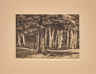 Luigi Lucioni (VT 1900-1988) Pine in the Birches