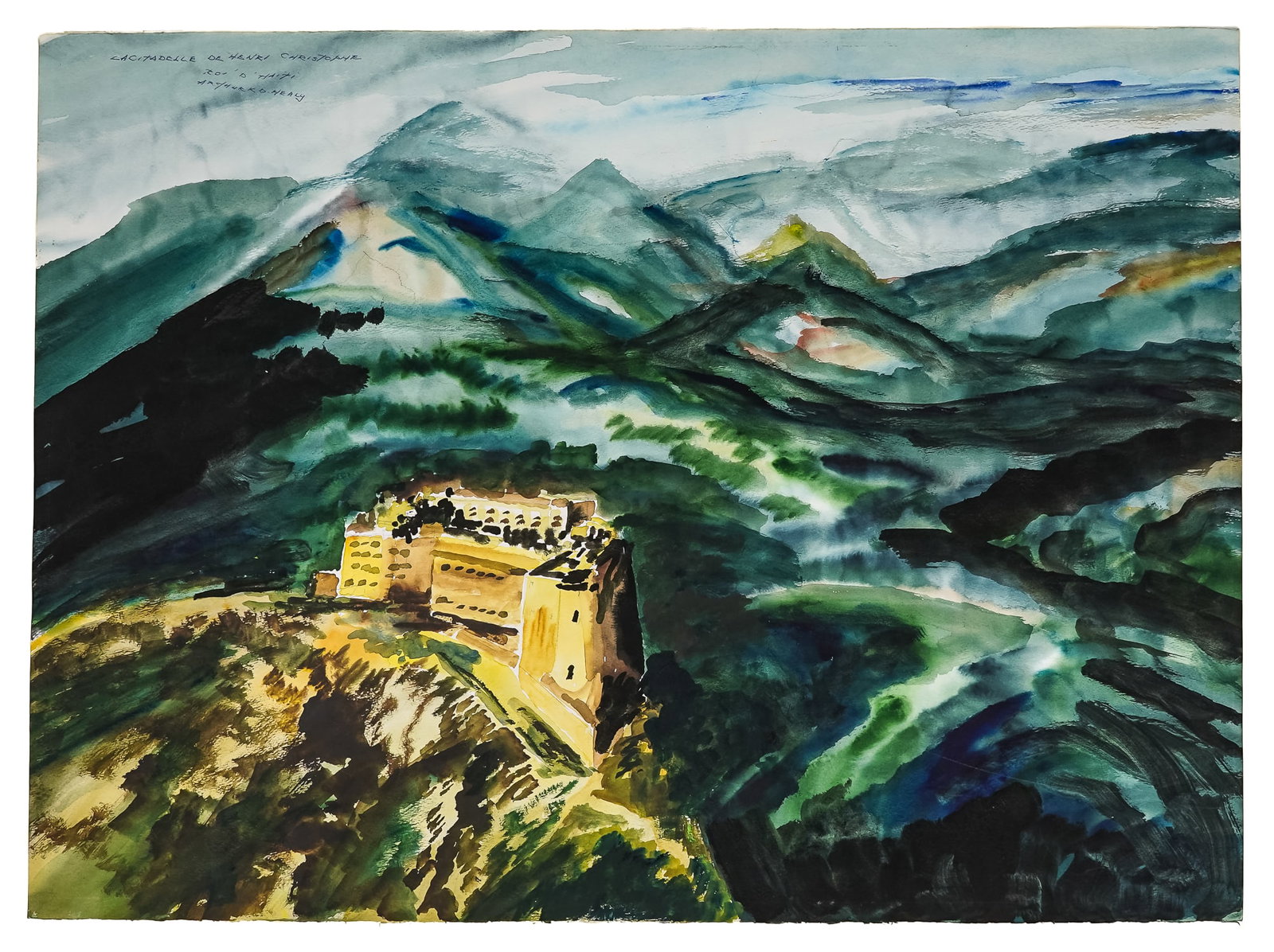 Arthur Kelly David Healy (VT 1902-1978) La Citadelle: Arthur Kelly David Healy (Vermont 1902-1978) La Citadelle de Henri Christophe Roi d'Haïti signed upper left - watercolor on paper 22 x 30" sold to benefit acquisitions at the Middlebury College Museu