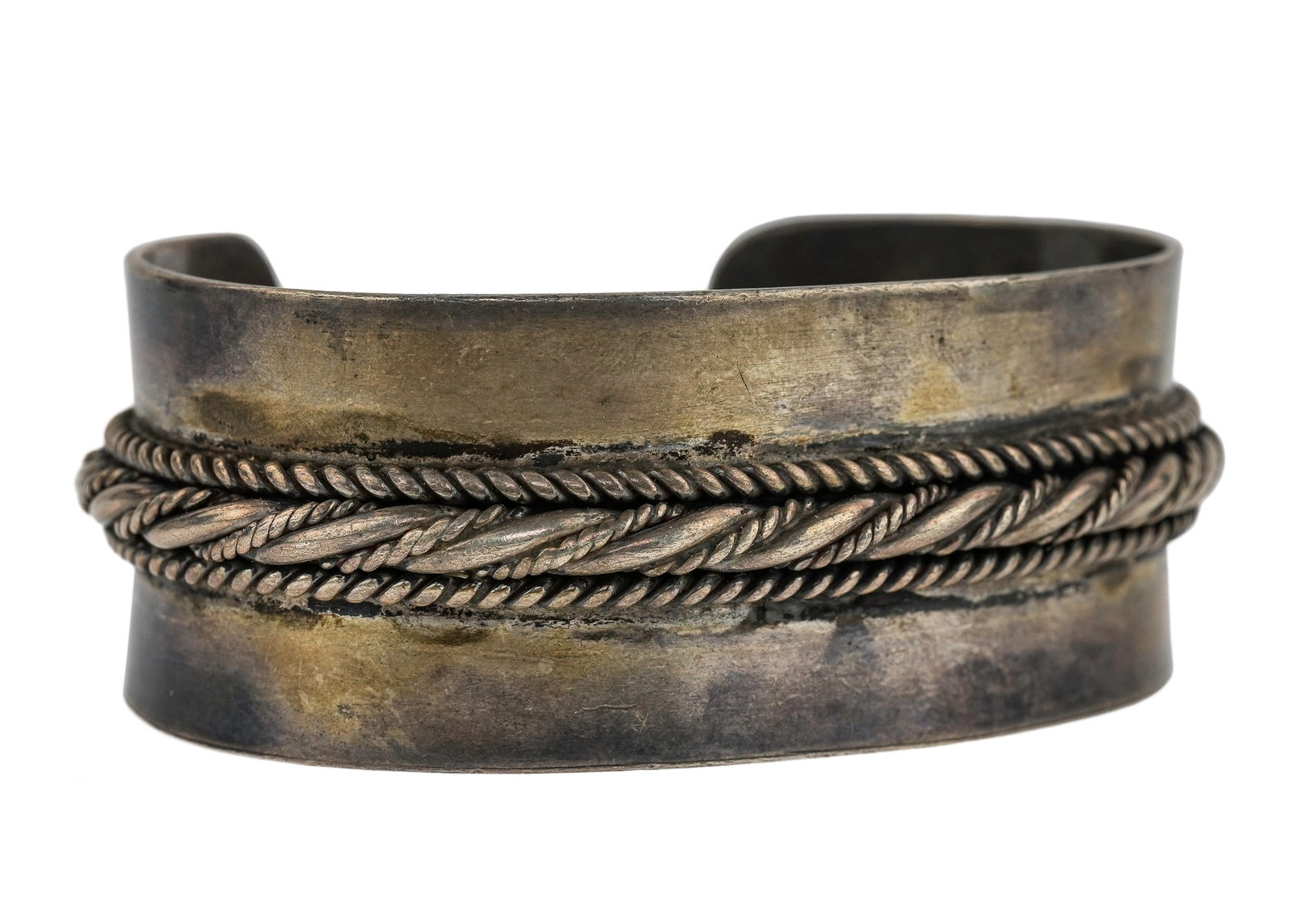 19th c Navajo Cuff: 19th c Navajo pawn era silver cuff bangle.