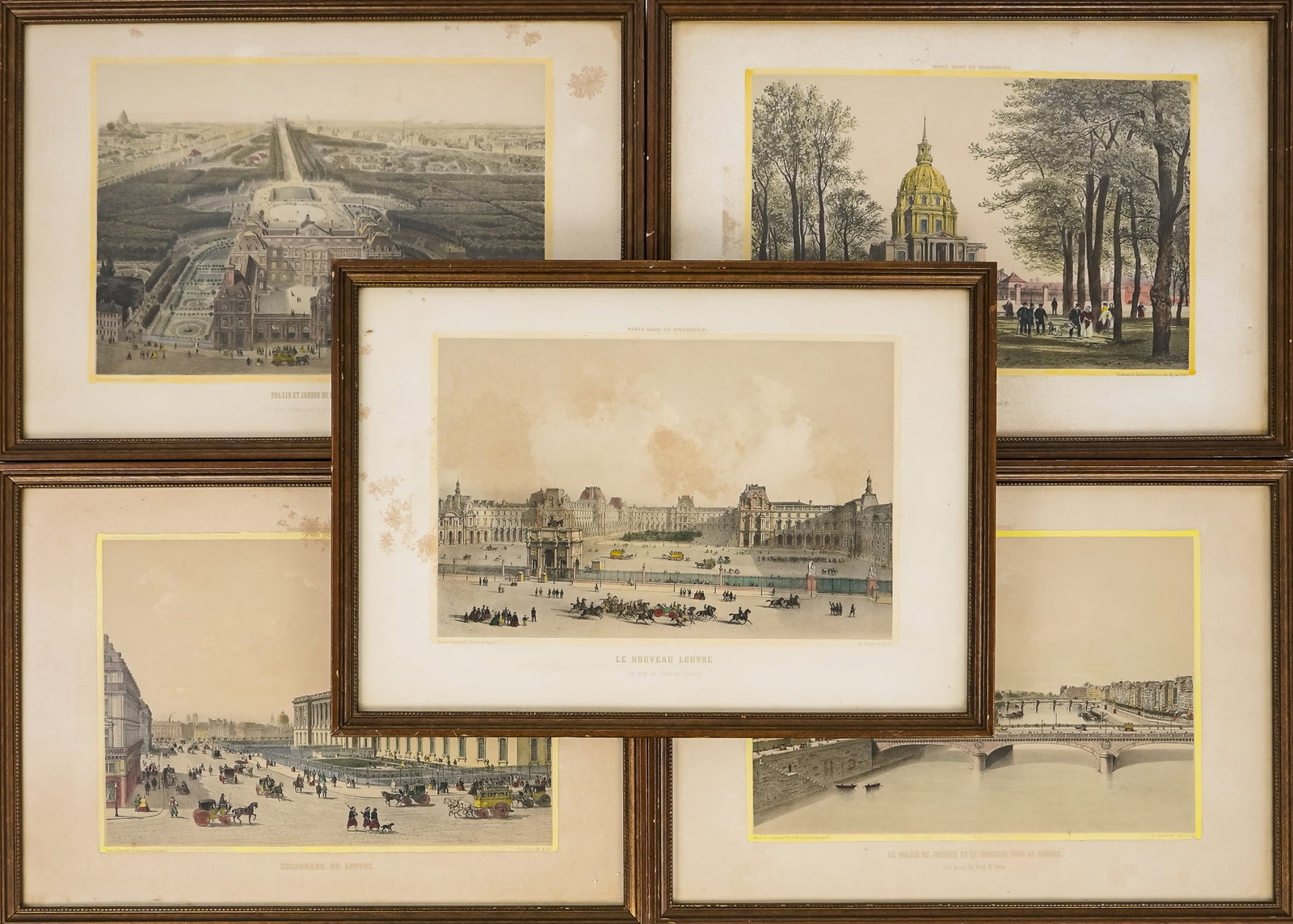 11 French Architectural Prints: 11 French Architectural Prints- Colonade de Louvre, Palais et Jardin de Luxembourg, Champ de Mars et Ecole Militare, Paris Sous Francois 1st, Le Nouveau Louvre, Les Invalides, Le Palais de Justice et 
