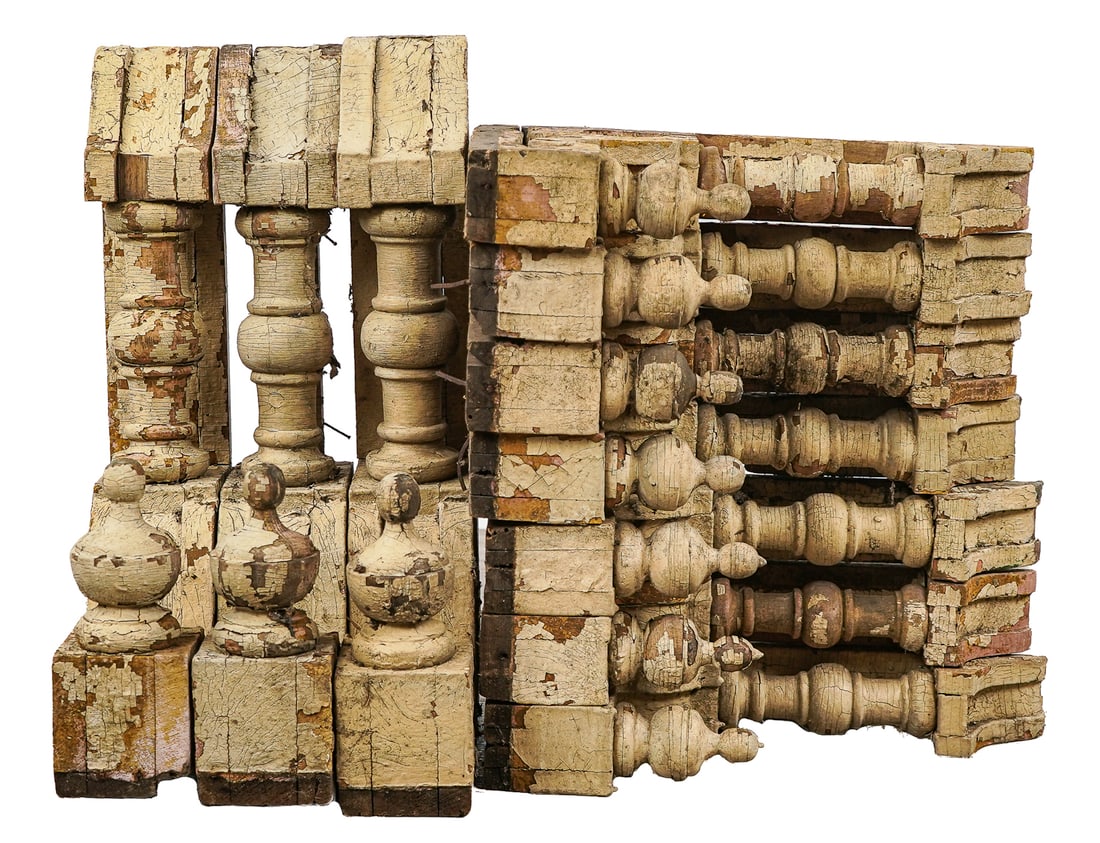 Nine 19th c Architectural Corbels: 9 19th c architectural corbels - three 20 x 12" six 16 x 8" all in as found condition, minor losses, cracks etc multiple coats of old paint.