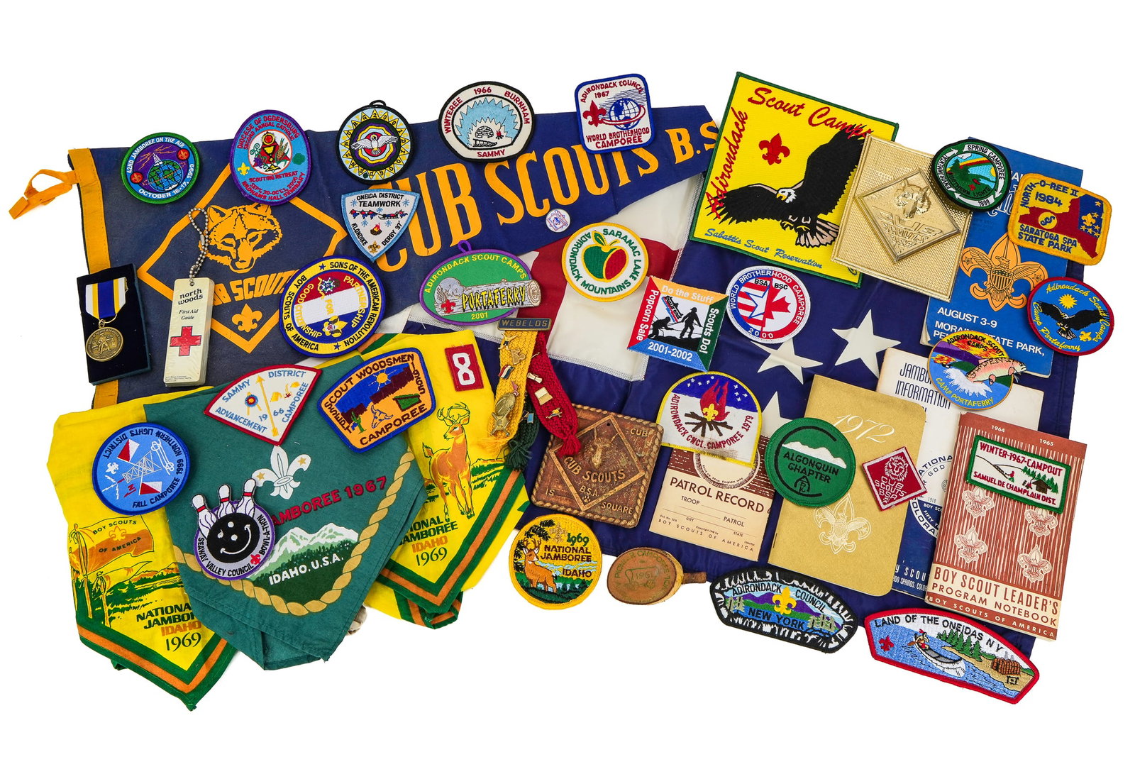 BSA Patches, Ephemera, including Adirondack: Large group of BSA Patches, Ephemera, including Adirondack, Rank, Jamborees, Events, etc