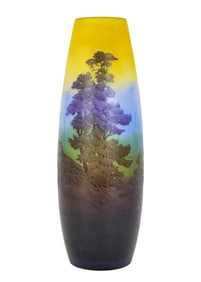 Emile Galle French Scenic Cameo Glass Vase