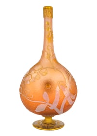 Daum Nancy French Cameo Art Glass Pinched Vase
