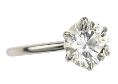 2 CT Diamond & Platinum Von Bargen's Engagement Ring With GIA