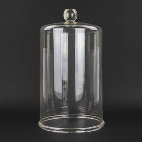 Vintage Clear Glass Dome for Microscope