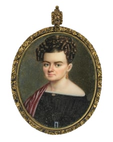 Circa 1820 Miniature Portrait Remembrance Locket