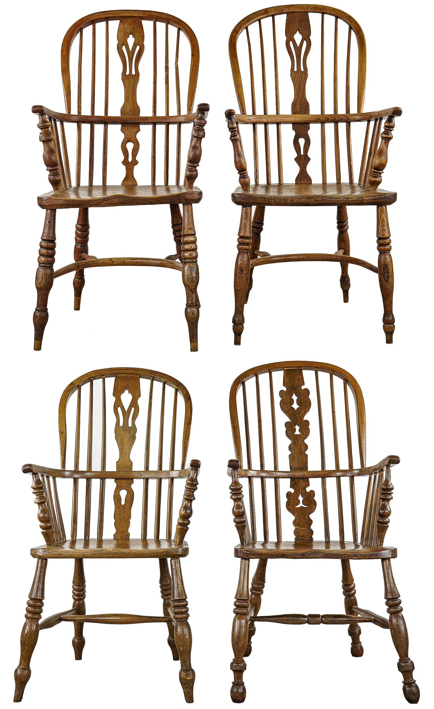 Assembled Set of 19th c English Bowback Windsor Chairs (1 of 8)