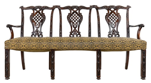 Fine Benchmade Chinese Chippendale Settee