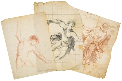 Group of 6 17th c Italian school sketches