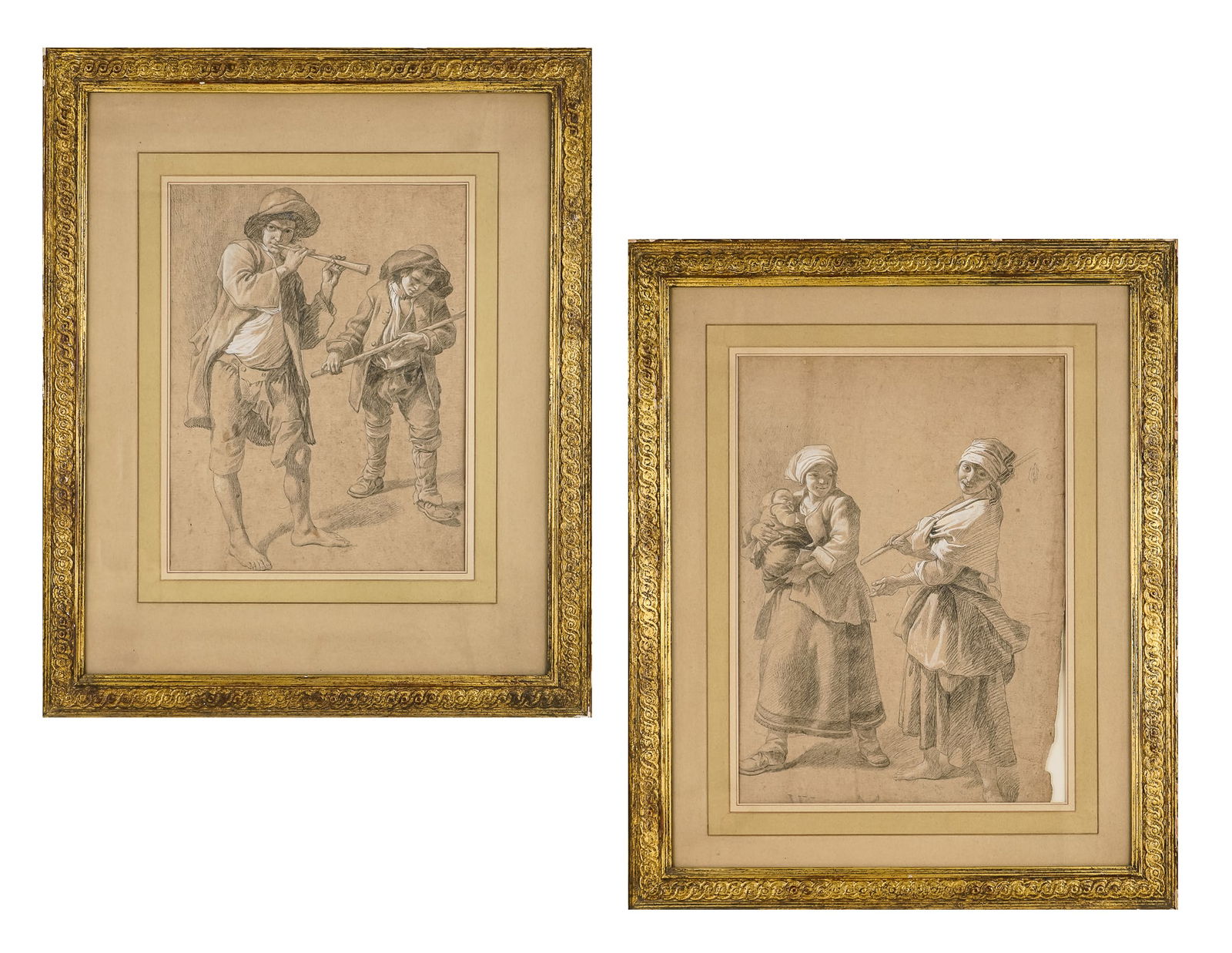 Pair of early 19th c Continental sketches (1 of 8)