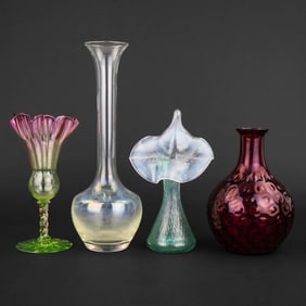 4 pcs. of late 19th and Early 20th c. Art Glass