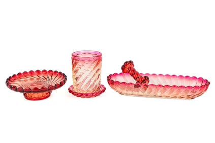 5 pcs. of Baccarat Amberina Glassware