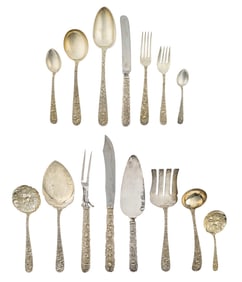 67 pcs. Kirk Repousse Sterling Flatware