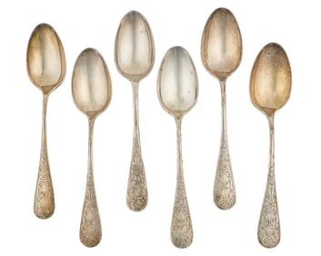 6 Wallace Engraved Sterling Teaspoons