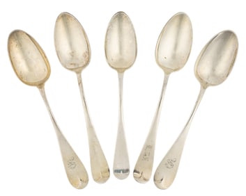 5 Sterling Silver Tipped Handle Tablespoons