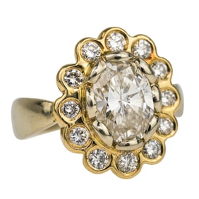 3 CT Diamond 14k Yellow Gold Ring