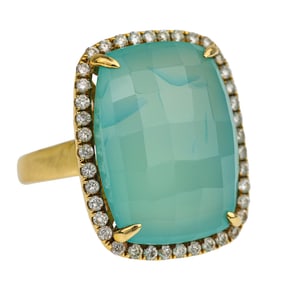 Chalcedony & Diamond Ring