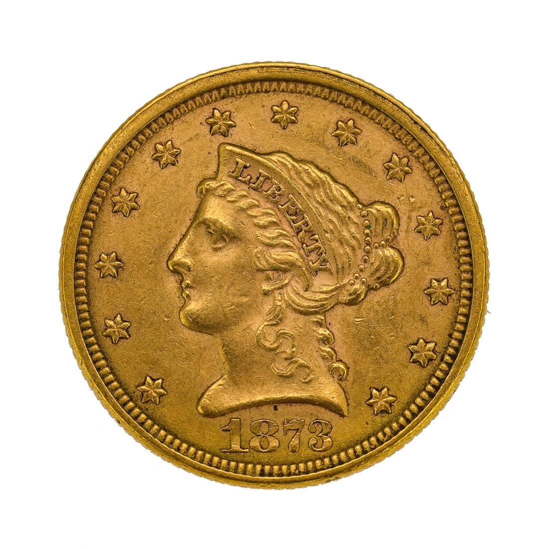 1873 US $2 1/2 Quarter Eagle Gold Coin (1 of 3)
