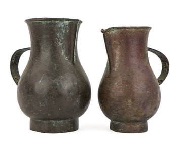 Two Medieval Bronze Jugs, Possibly Japan