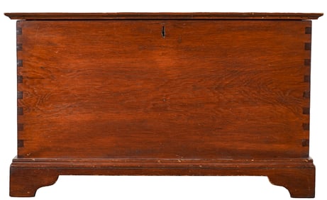 19th c Pine Blanket box with bracket base