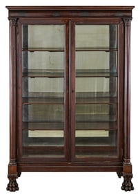 Circa 1900 Classical Revival mahogany China or Curio Cabinet