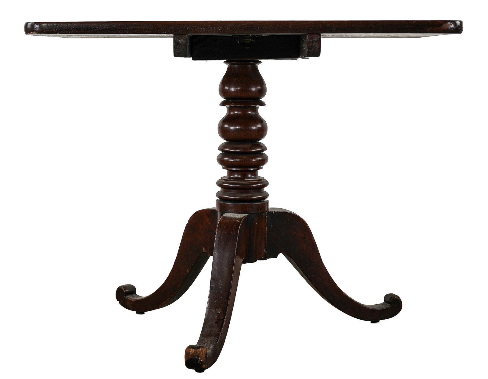 18th c English tea table with curled foot (1 of 5)